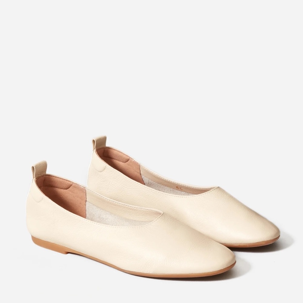 New Everlane Italian Leather Day Glove Flats Cream